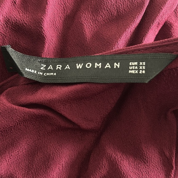 Zara mini pleated burgundy dress XS - Picture 4 of 4